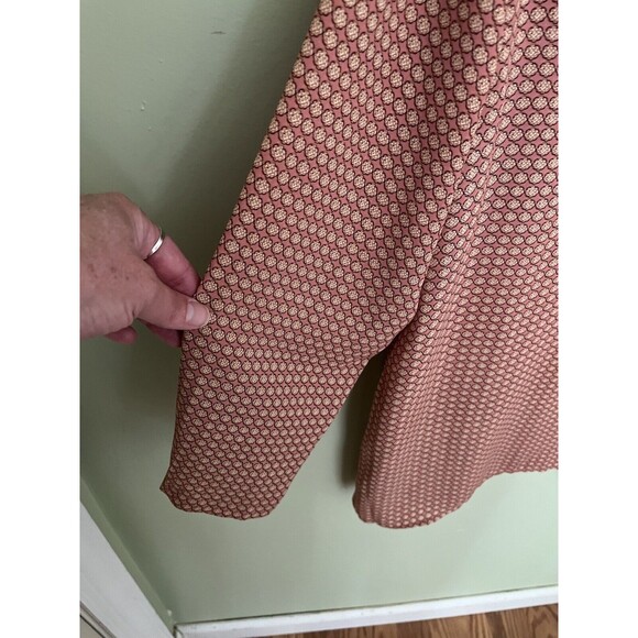 Van Heusen Women's Long Sleeve Top Blouse Pink with Pattern Size XL - Picture 5 of 6